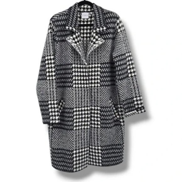 CYRUS Houndstooth Long Coatigan - Picture 2 of 11